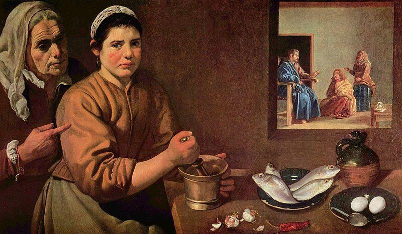 Diego Velazquez Christus im Hause von Martha und Maria china oil painting image